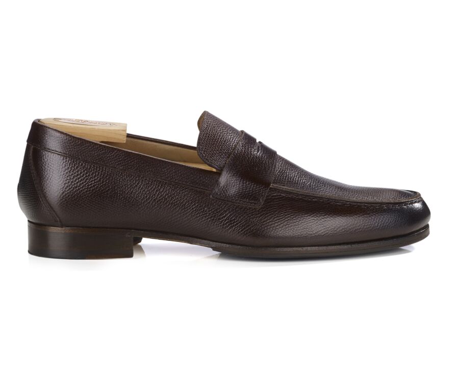 Mocassin homme cuir Chocolat Grainé  - DAVIES