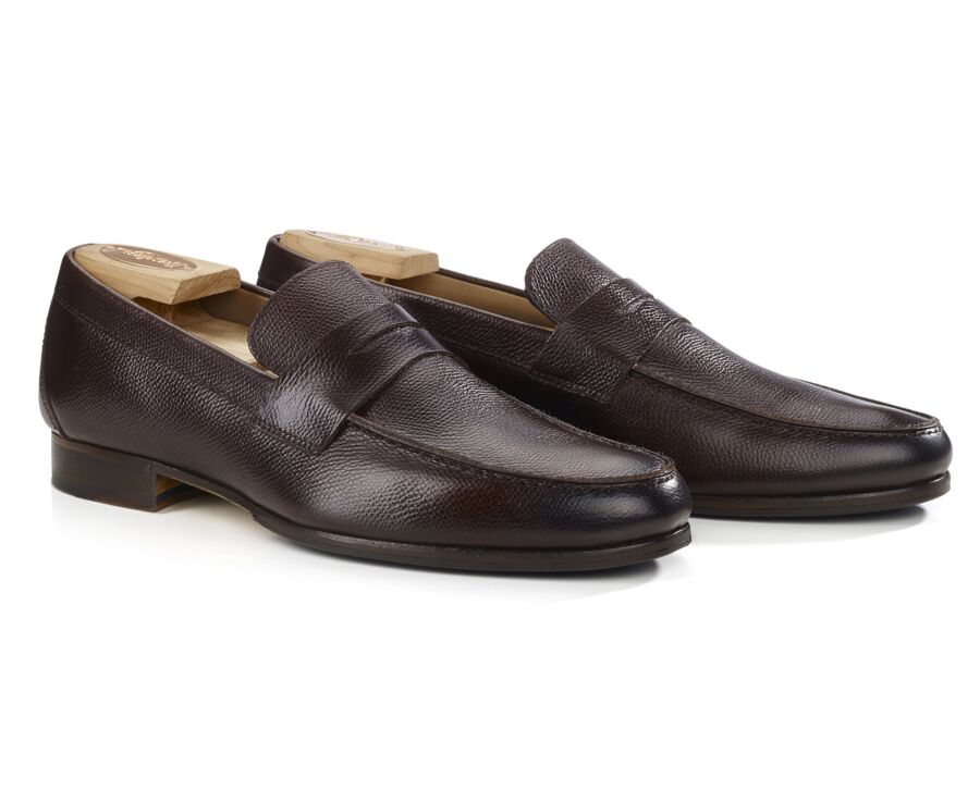 Mocassin homme cuir Chocolat Grainé  - DAVIES