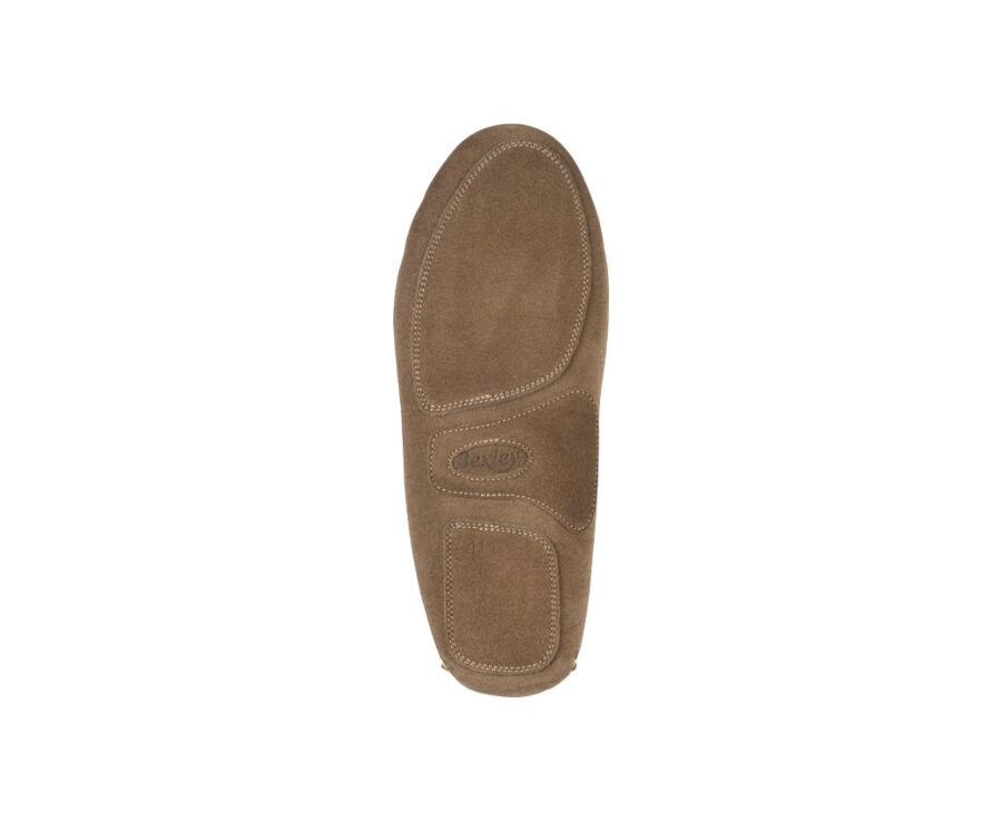 Chaussons homme croûte de velours Taupe