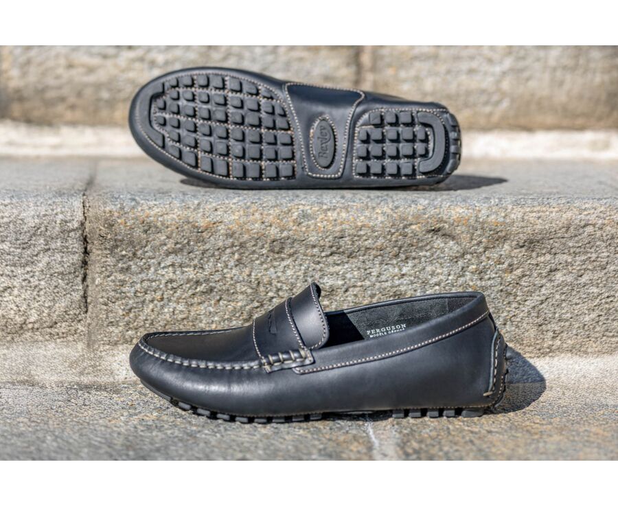 Mocassin été homme cuir Noir - FERGUSON