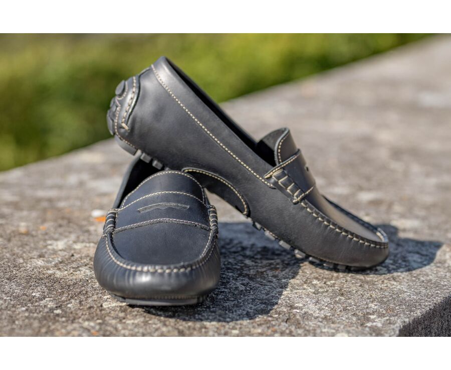 Mocassin été homme cuir Noir - FERGUSON