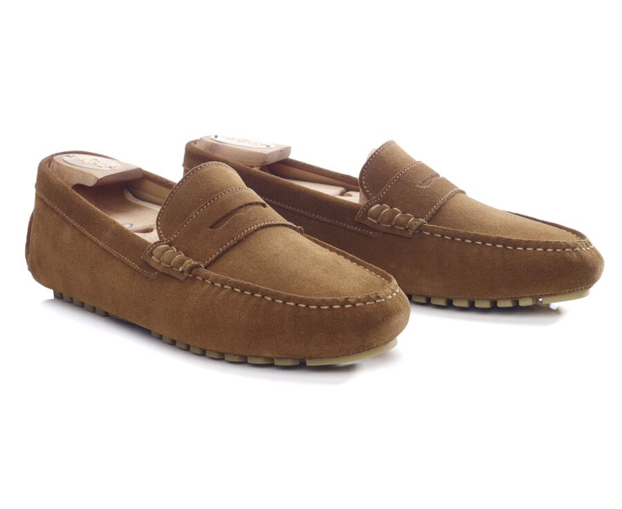 Mocassin été homme Velours Caramel - FERGUSON