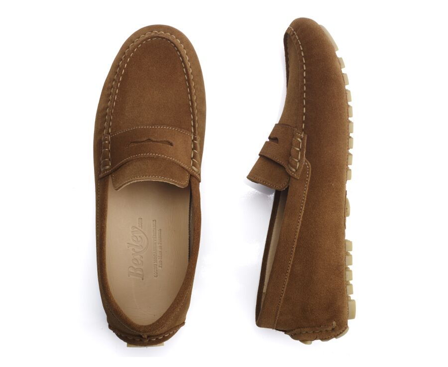 Mocassin été homme Velours Caramel - FERGUSON