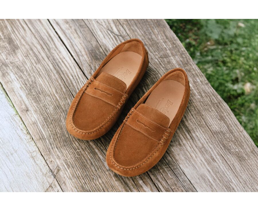 Mocassin été homme Velours Caramel - FERGUSON