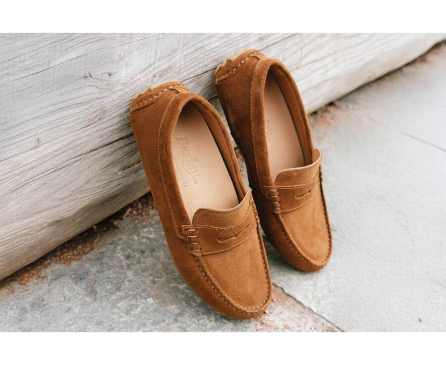 Mocassin été homme Velours Caramel - FERGUSON