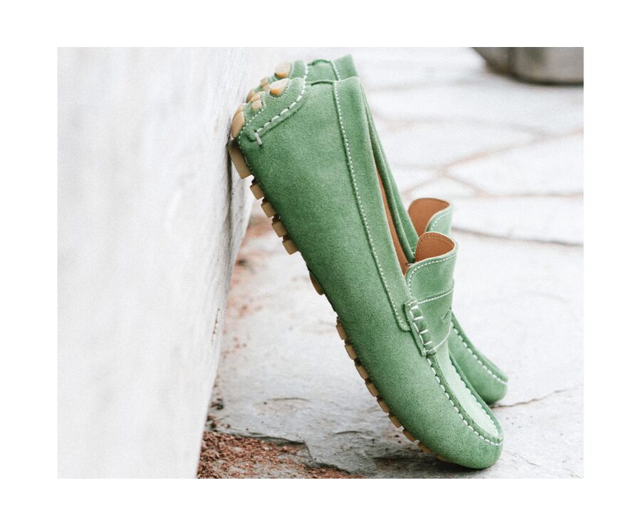 Mocassin été homme Velours Vert - FERGUSON