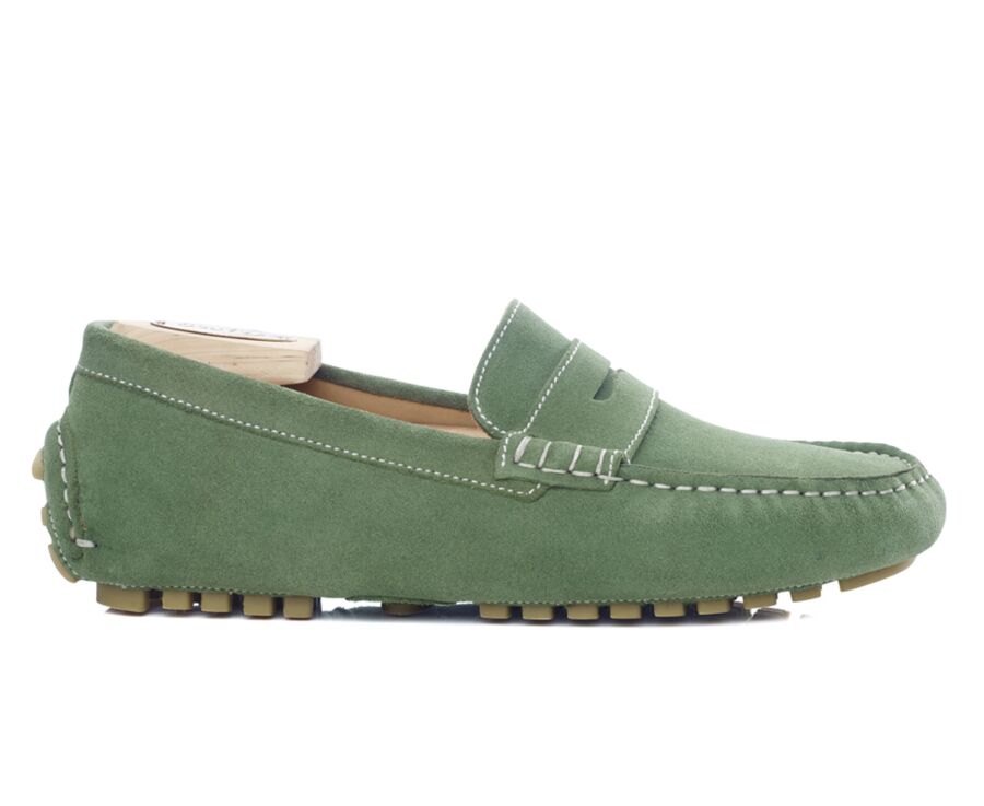 Mocassin été homme Velours Vert - FERGUSON