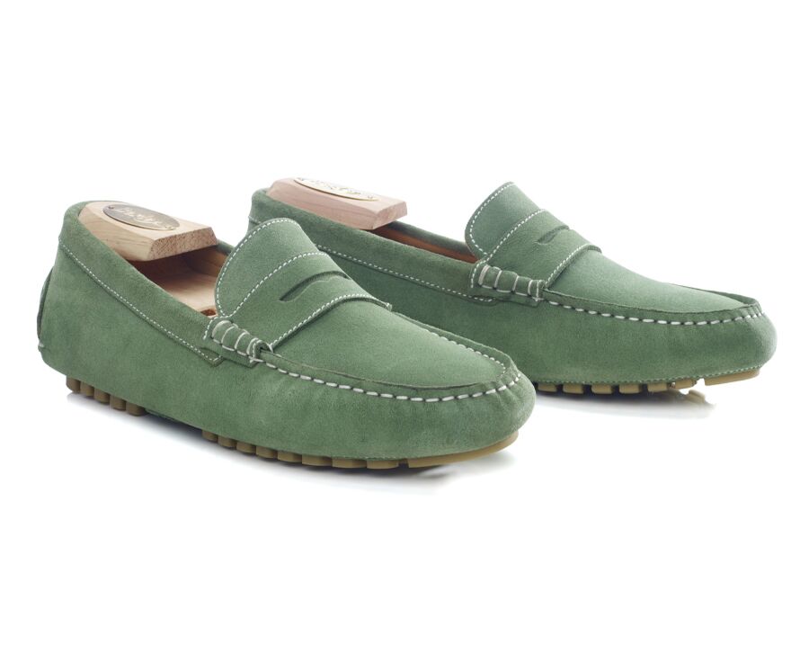 Mocassin été homme Velours Vert - FERGUSON