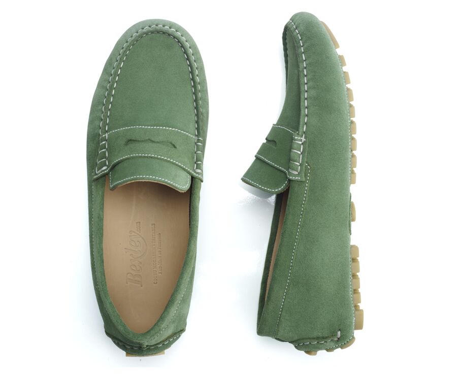 Mocassin été homme Velours Vert - FERGUSON