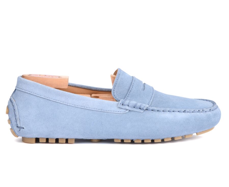 Mocassin été homme cuir Velours Bleu Ciel - FERGUSON