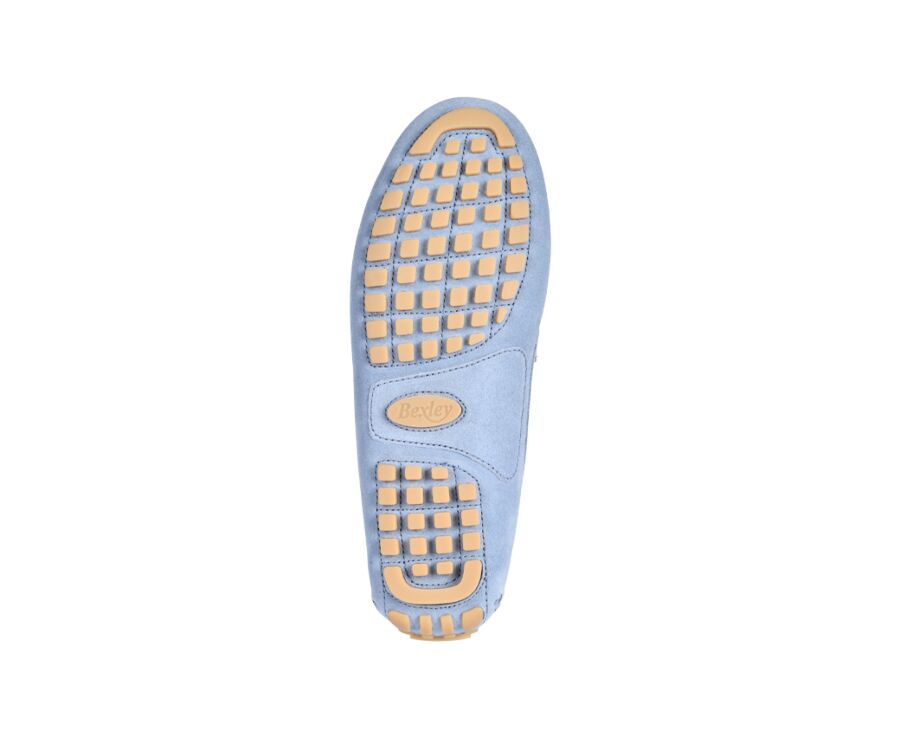 Mocassin été homme cuir Velours Bleu Ciel - FERGUSON