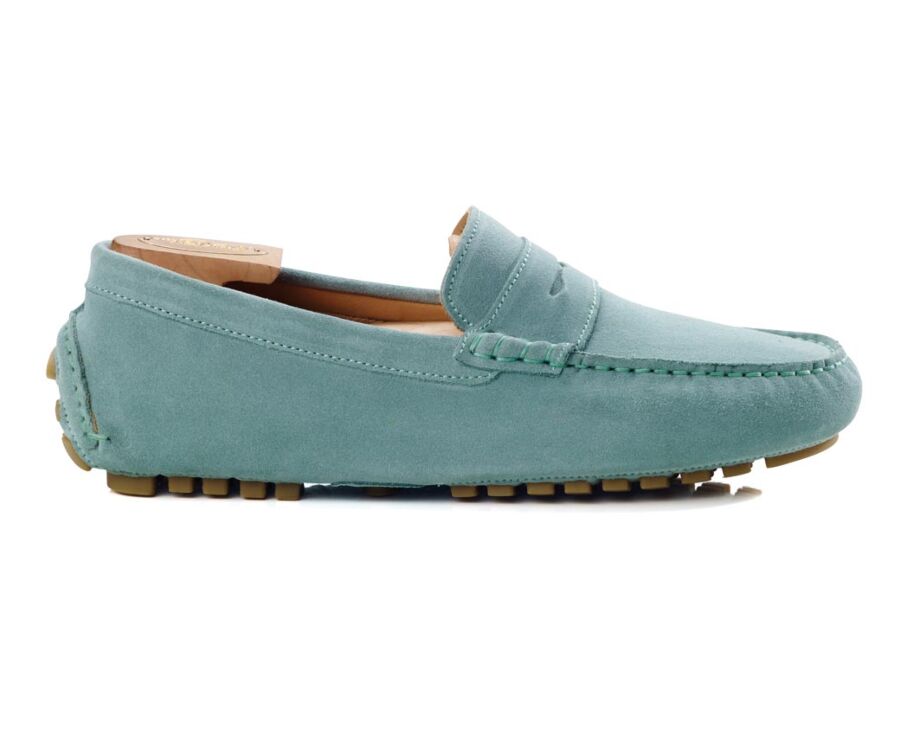 Mocassin été homme Velours Vert Menthe - FERGUSON