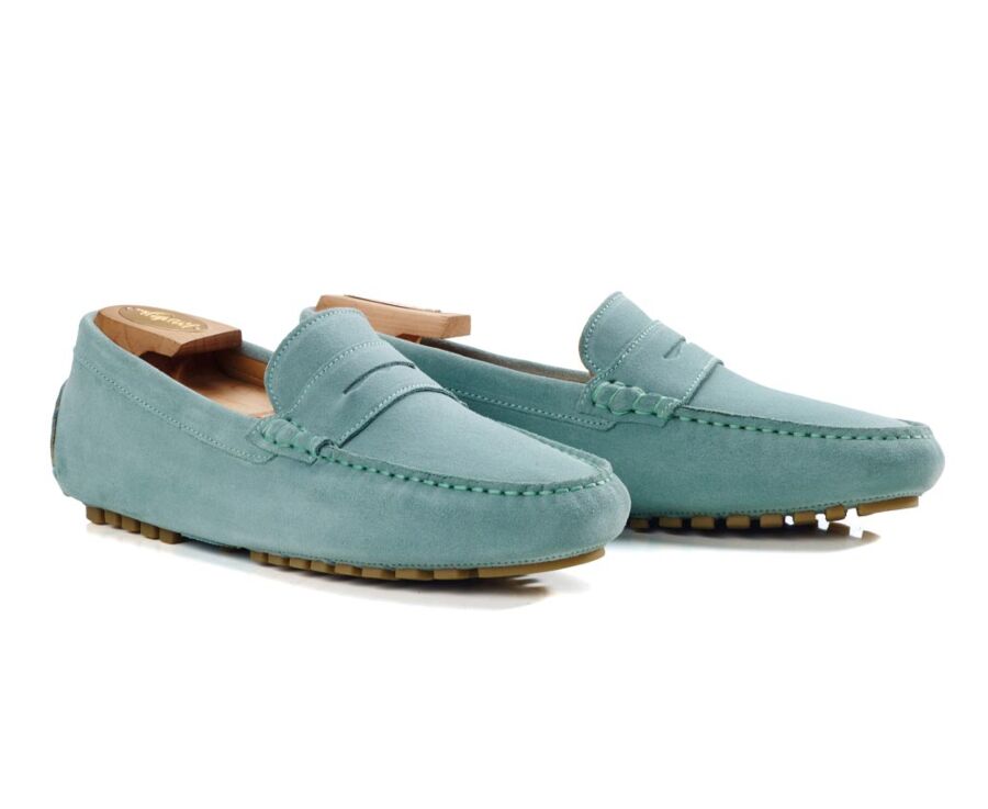 Mocassin été homme Velours Vert Menthe - FERGUSON