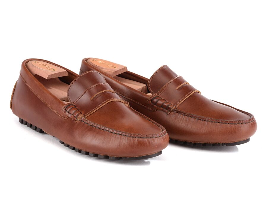 Mocassin été homme cuir Châtaigne Foncé - FERGUSON