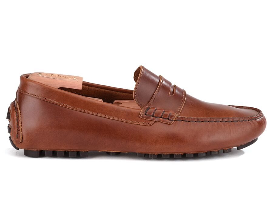 Mocassin été homme cuir Châtaigne Foncé - FERGUSON