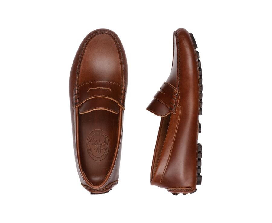 Mocassin été homme cuir Châtaigne Foncé - FERGUSON