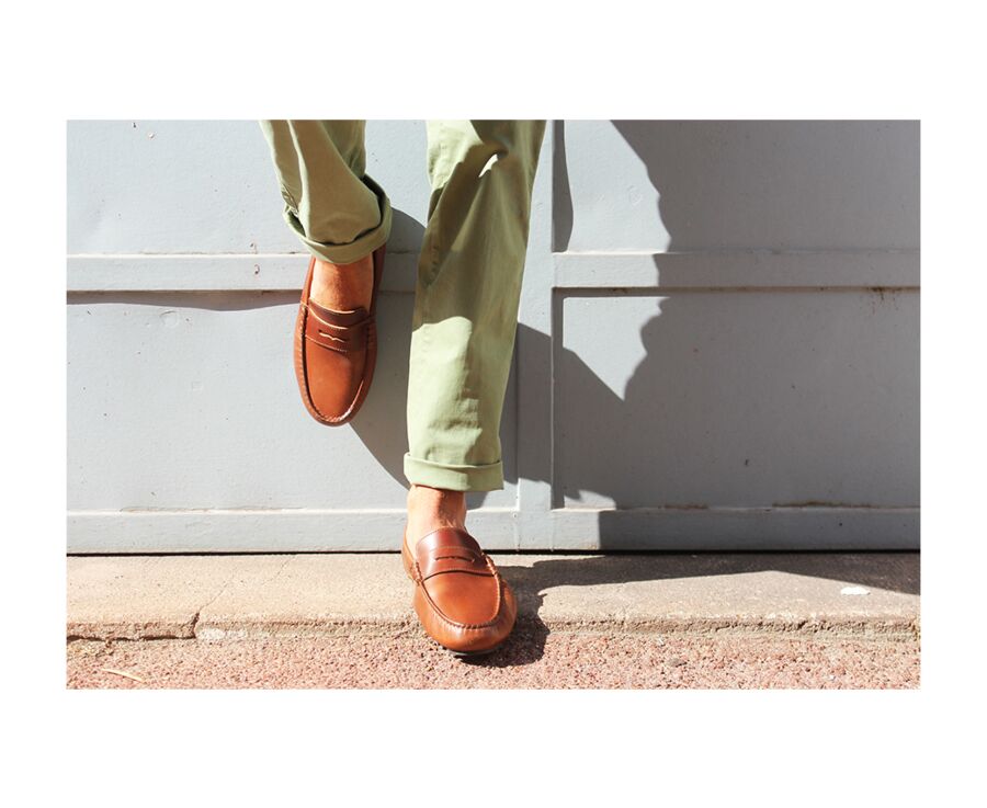 Mocassin été homme cuir Châtaigne Foncé - FERGUSON