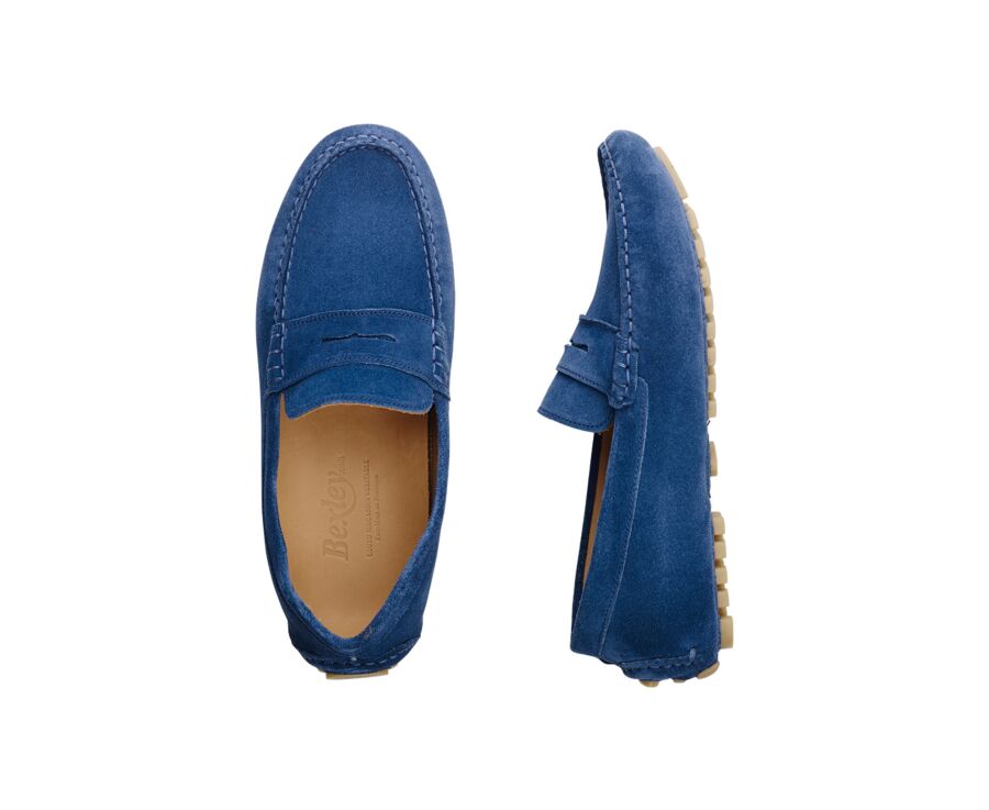 Mocassin été homme Velours Bleu Indigo - FERGUSON