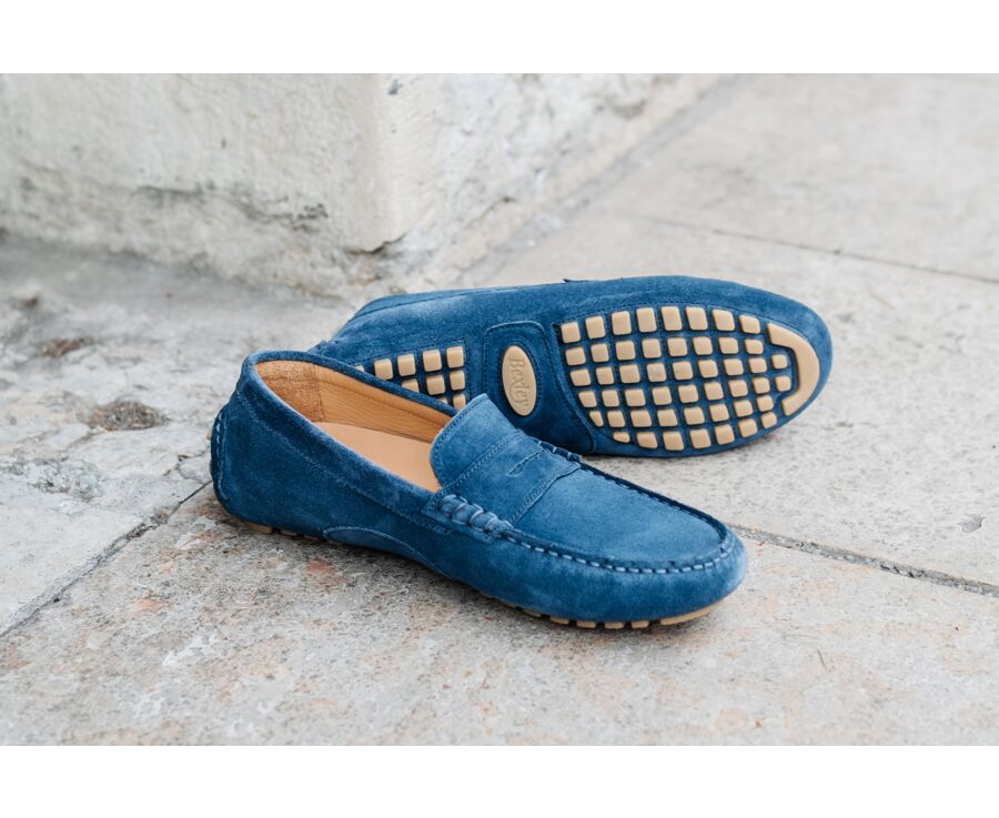 Mocassin été homme Velours Bleu Indigo - FERGUSON