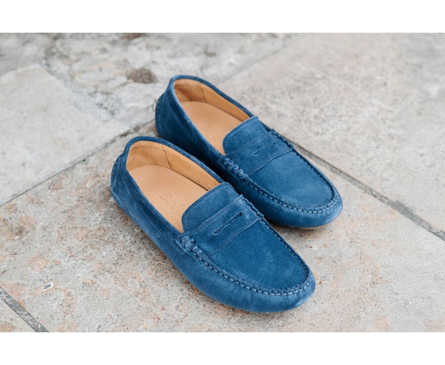 Mocassin été homme Velours Bleu Indigo - FERGUSON