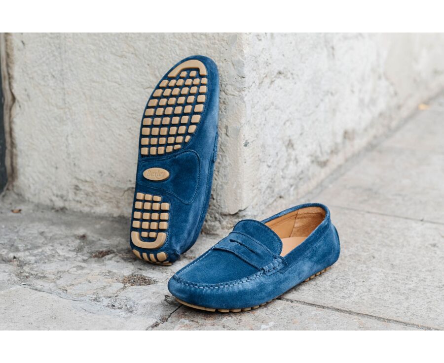 Mocassin été homme Velours Bleu Indigo - FERGUSON