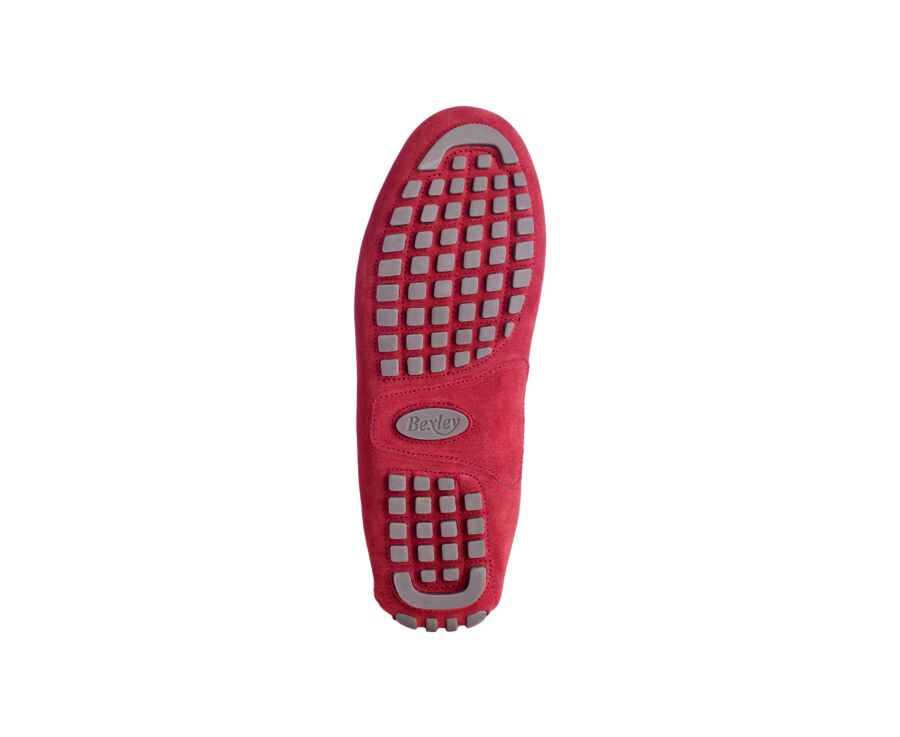 Mocassin été homme Velours Rouge Foncé - FERGUSON