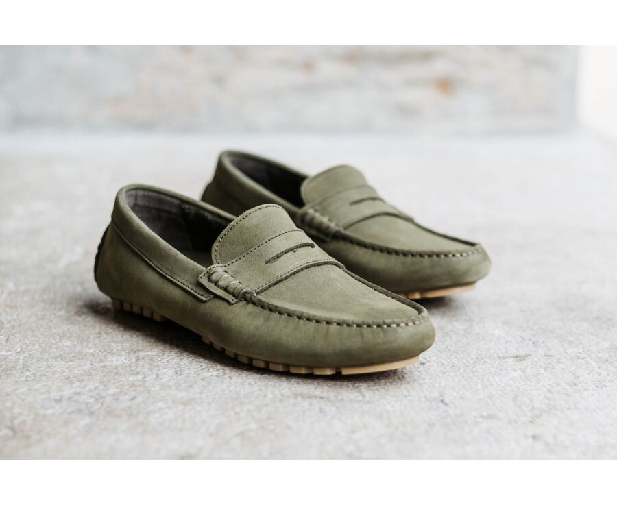Mocassin Homme Nubuck Kaki - FERGUSON
