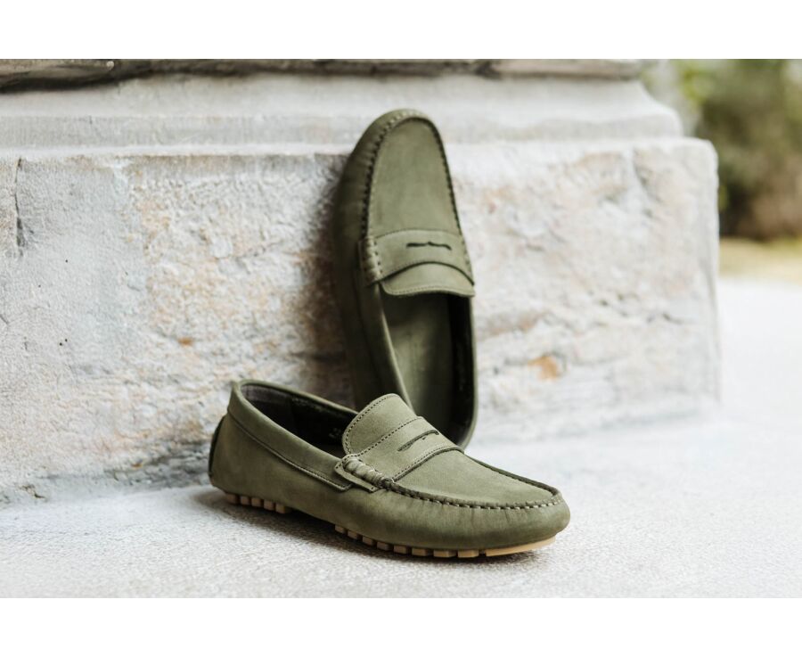 Mocassin Homme Nubuck Kaki - FERGUSON