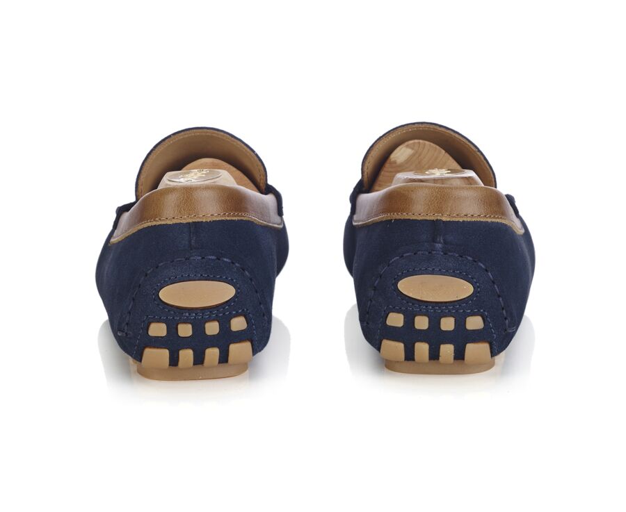 Mocassin été homme Velours Navy Bordure Châtaigne - FERGUSON