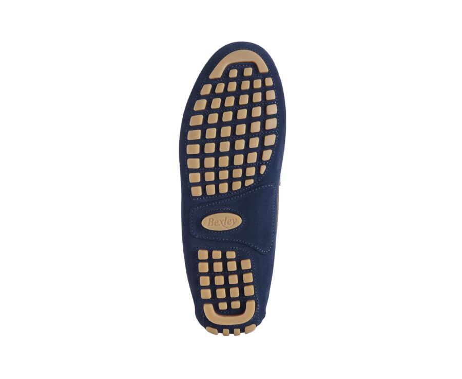 Mocassin été homme Velours Navy Bordure Châtaigne - FERGUSON