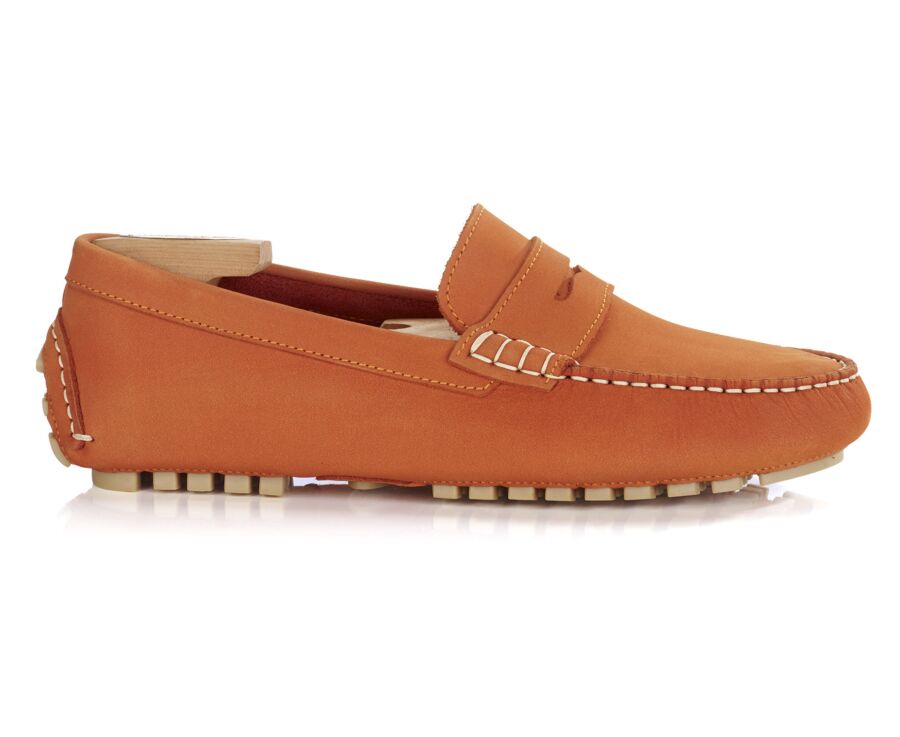 Mocassin été homme Nubuck Orange Foncé - FERGUSON