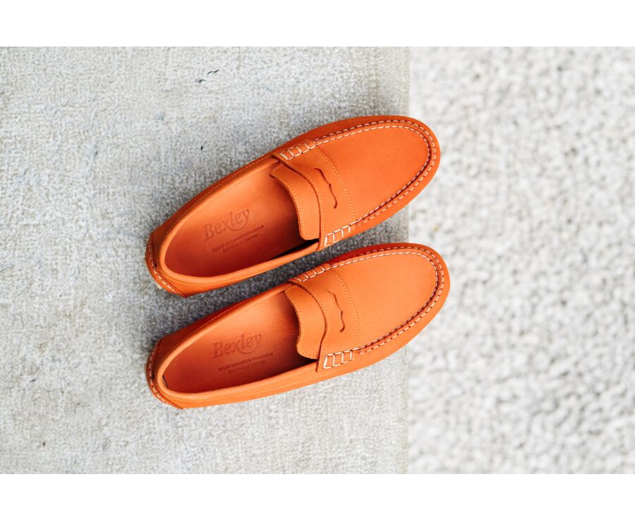 Mocassin été homme Nubuck Orange Foncé - FERGUSON