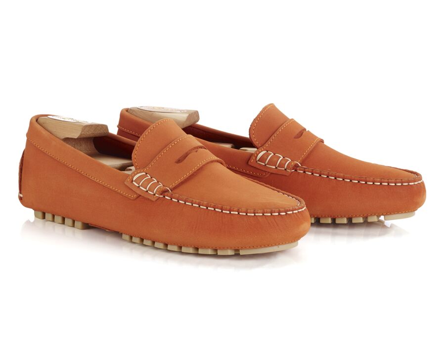 Mocassin été homme Nubuck Orange Foncé - FERGUSON