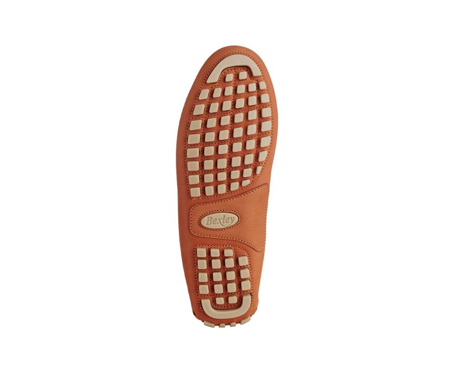 Mocassin été homme Nubuck Orange Foncé - FERGUSON