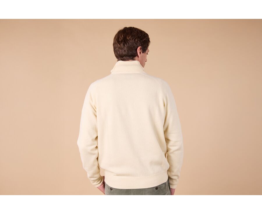 Pull homme laine col zippé Écru - KENNETH