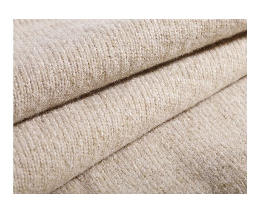 Pull homme laine col zippé Beige Chiné - KENNETH