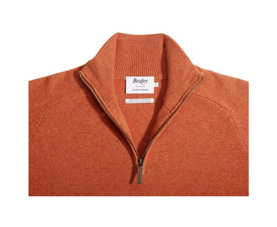 Pull homme laine col zippé Ambre - KENNETH