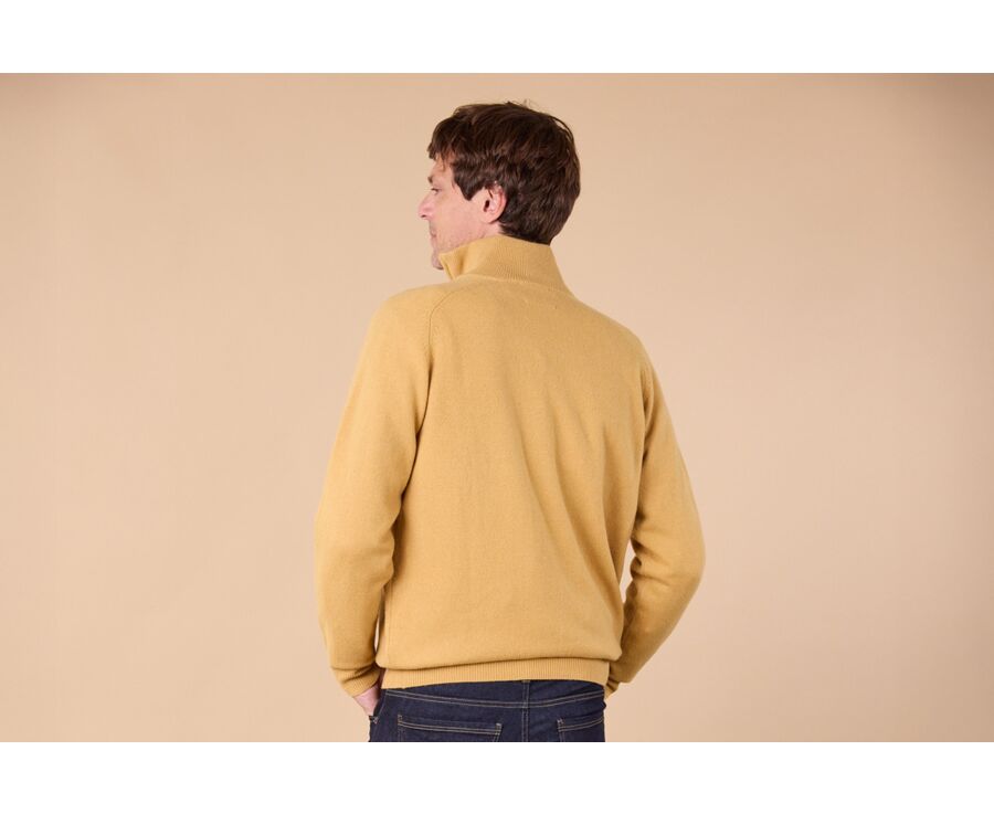 Pull homme laine col zippé - Gold Chiné - KENNETH
