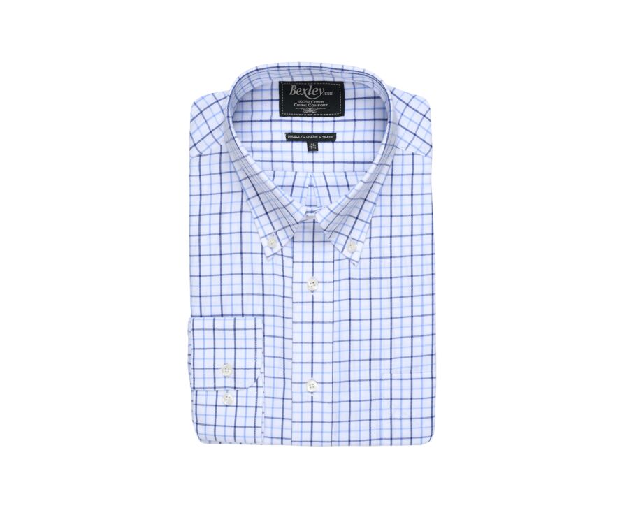 Chemise flanelle carreaux bleus - LINDSAY