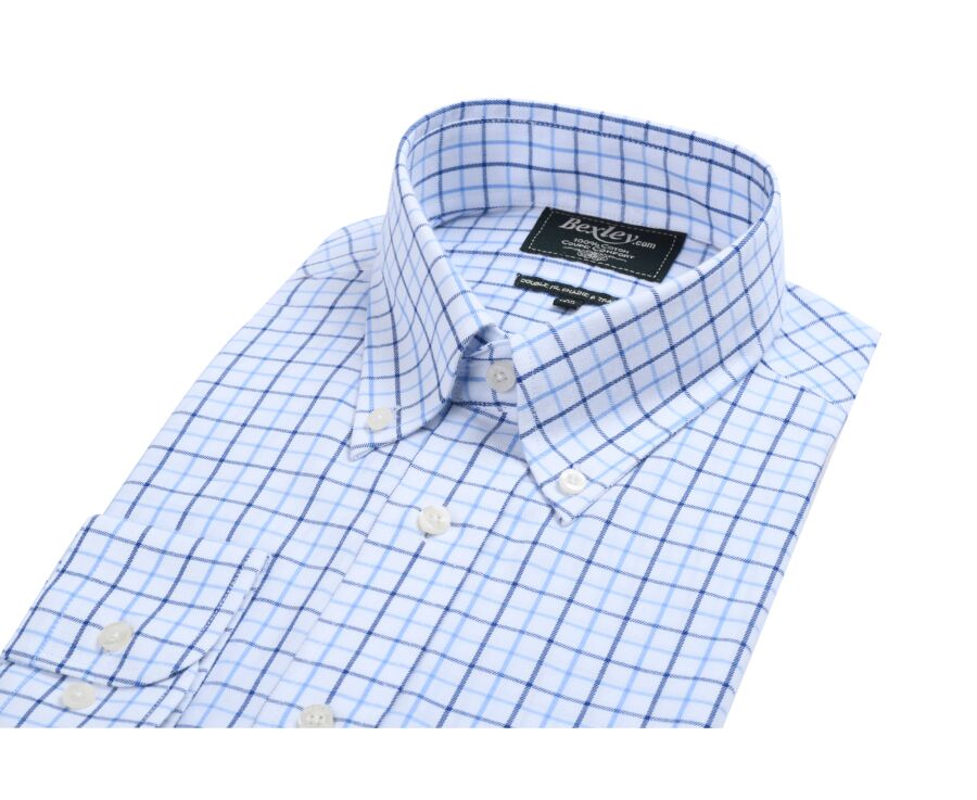 Chemise flanelle carreaux bleus - LINDSAY