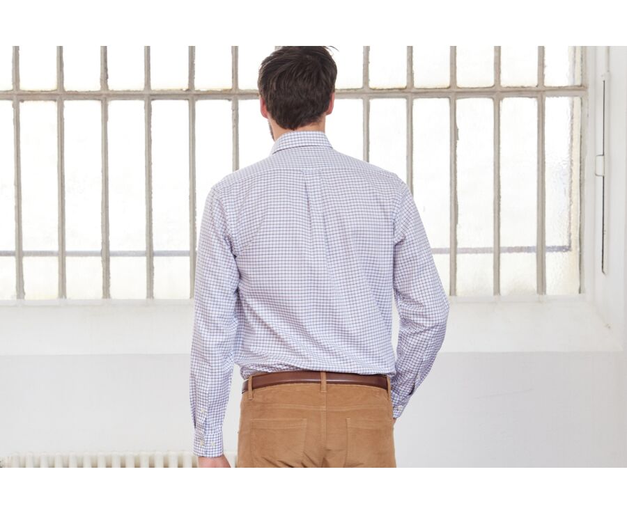 Chemise flanelle carreaux bleus et beiges - LINDSAY