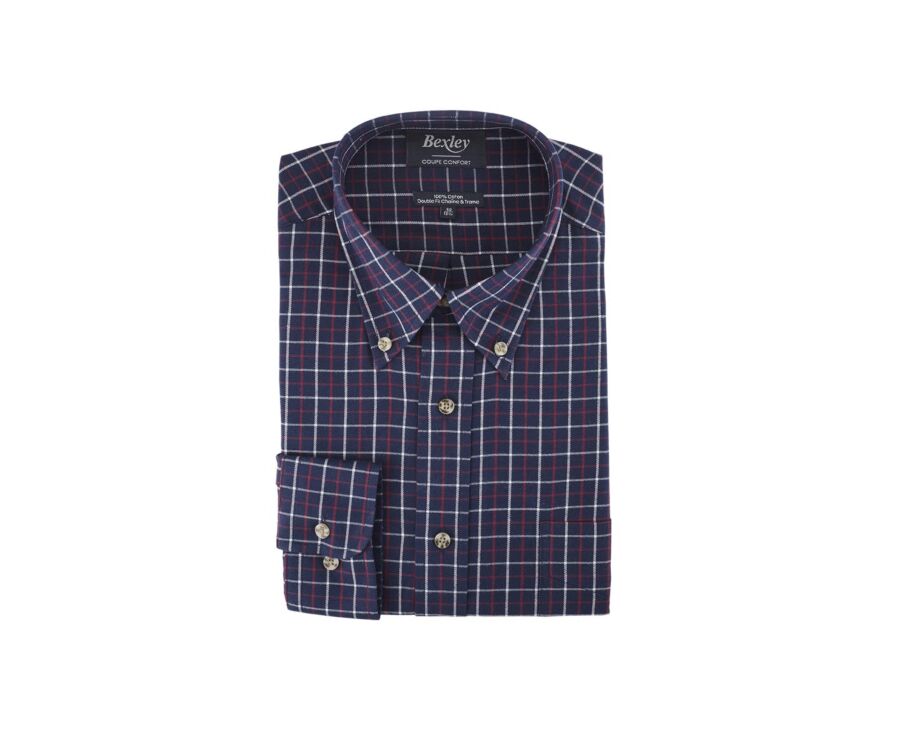 Chemise flanelle carreaux blancs et rouges - LINDSAY