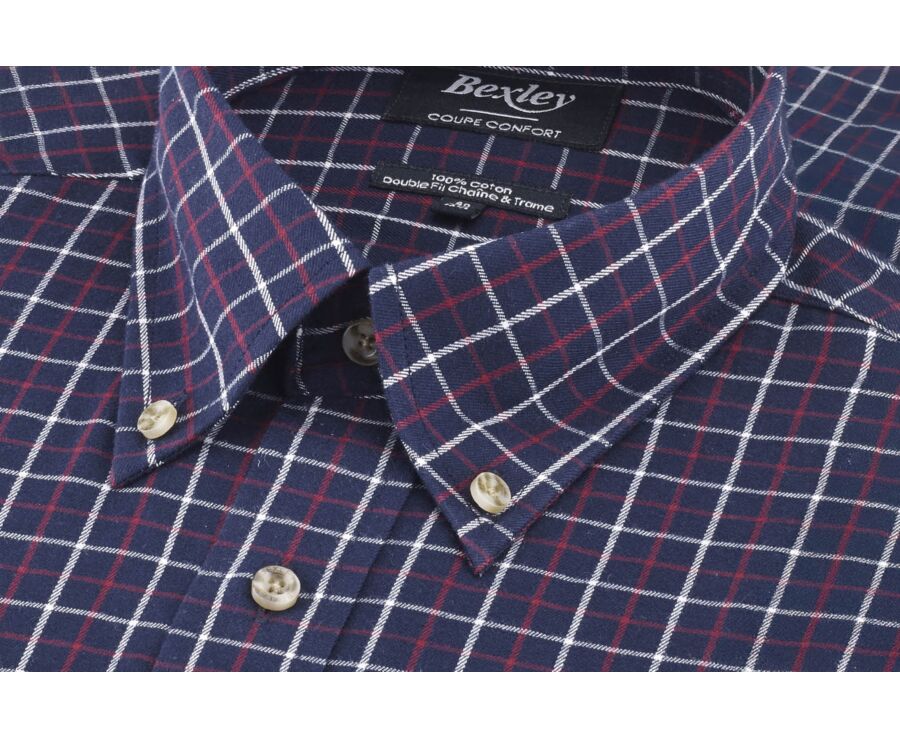Chemise flanelle carreaux blancs et rouges - LINDSAY
