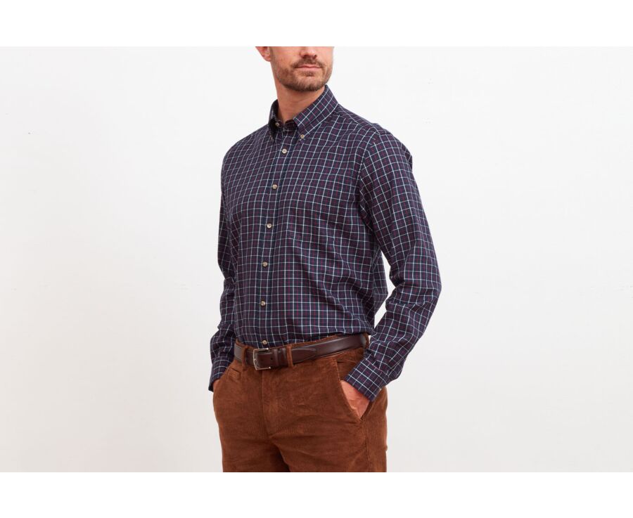 Chemise flanelle carreaux blancs et rouges - LINDSAY