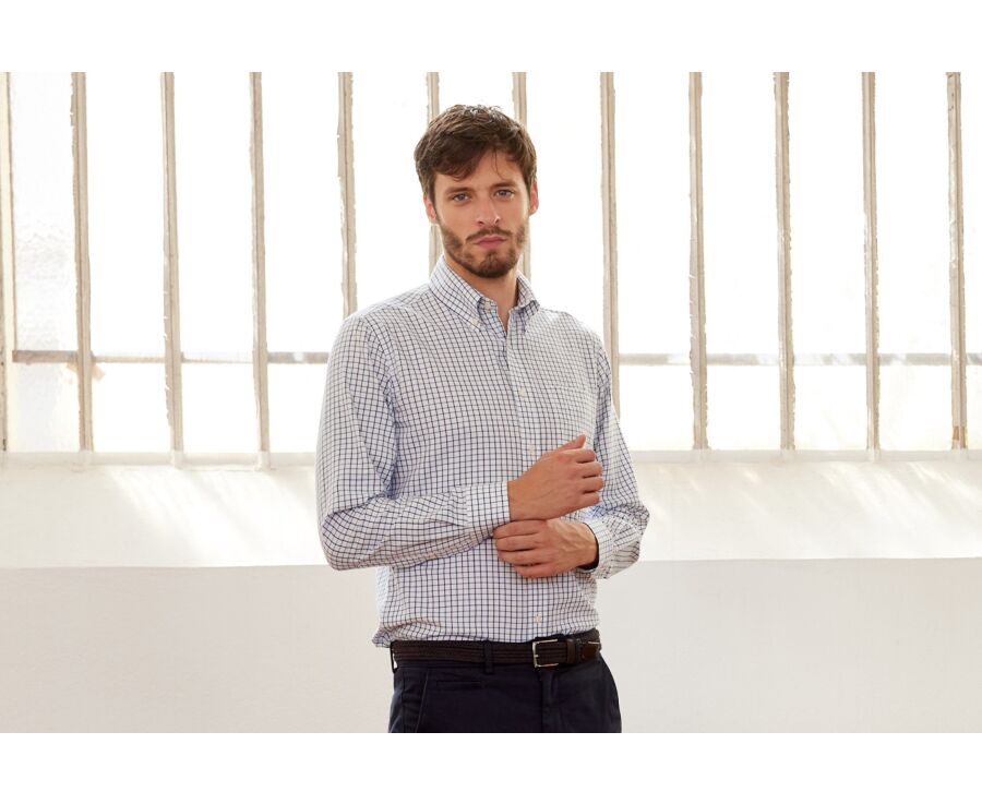 Chemise flanelle carreaux bleus et verts - LINDSAY