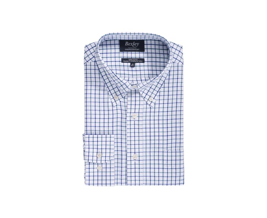 Chemise flanelle carreaux bleus et verts - LINDSAY