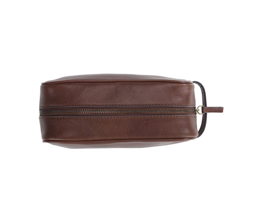 Trousse de voyage en cuir cognac