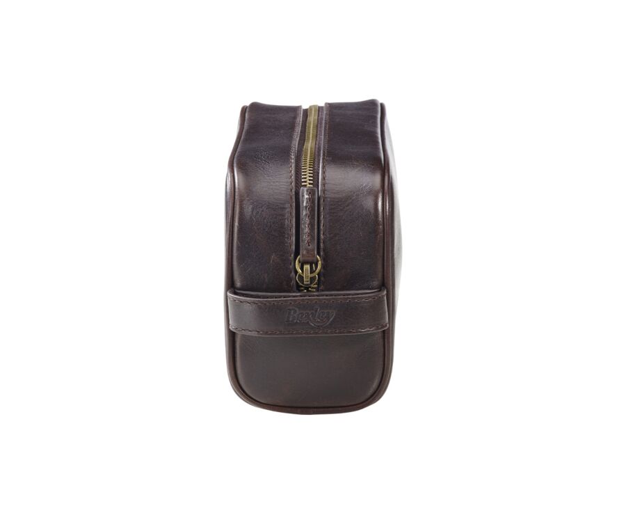 Trousse de voyage en cuir Chocolat Foncé