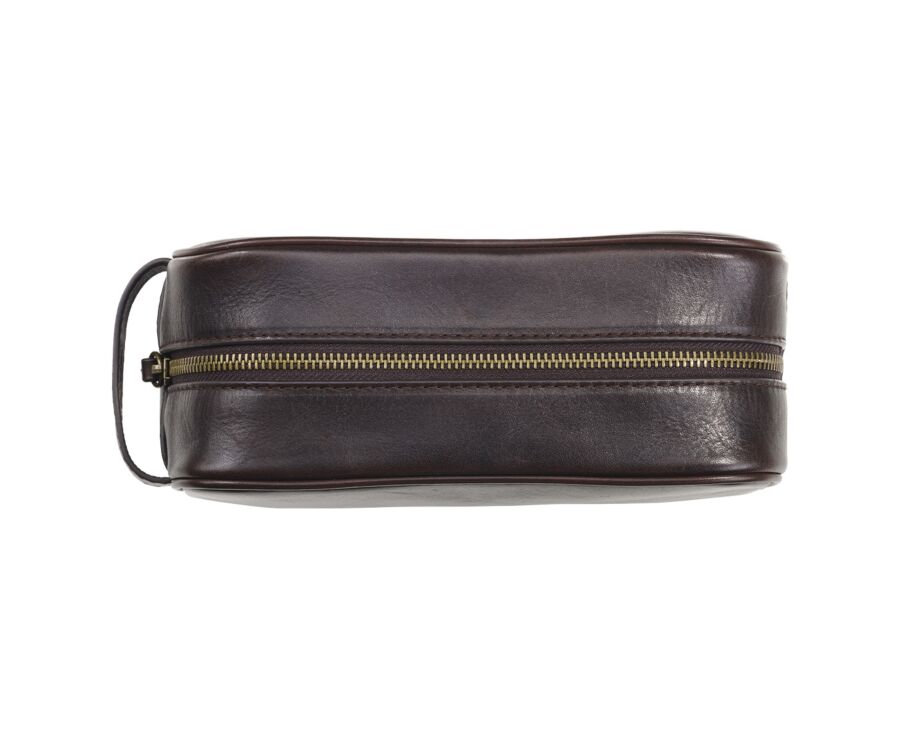 Trousse de voyage en cuir Chocolat Foncé