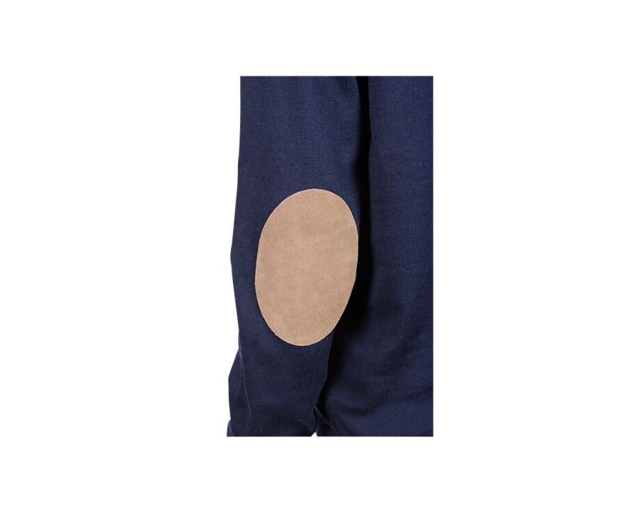 Pull fin coton bio/cachemire col V Navy - VADIM